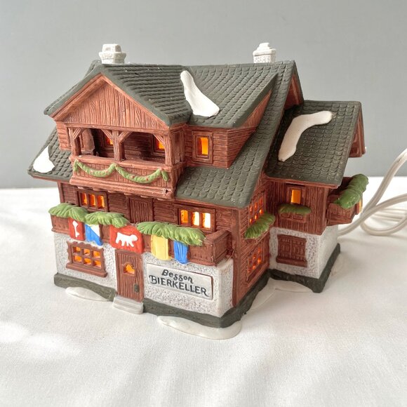 Department 56 Besson Bierkeller Alpine Village 56.65405 1986 Lighted Ski House - Picture 8 of 15